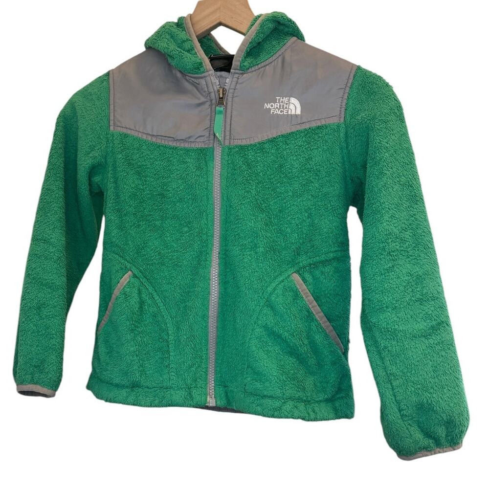 The North Face Green High Pile Fleece Hooded Jacket Kids S 7/8 Gorpcore